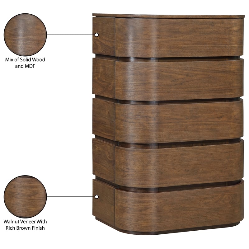 Meridian Furniture Annalise Brown Solid Wood Chest