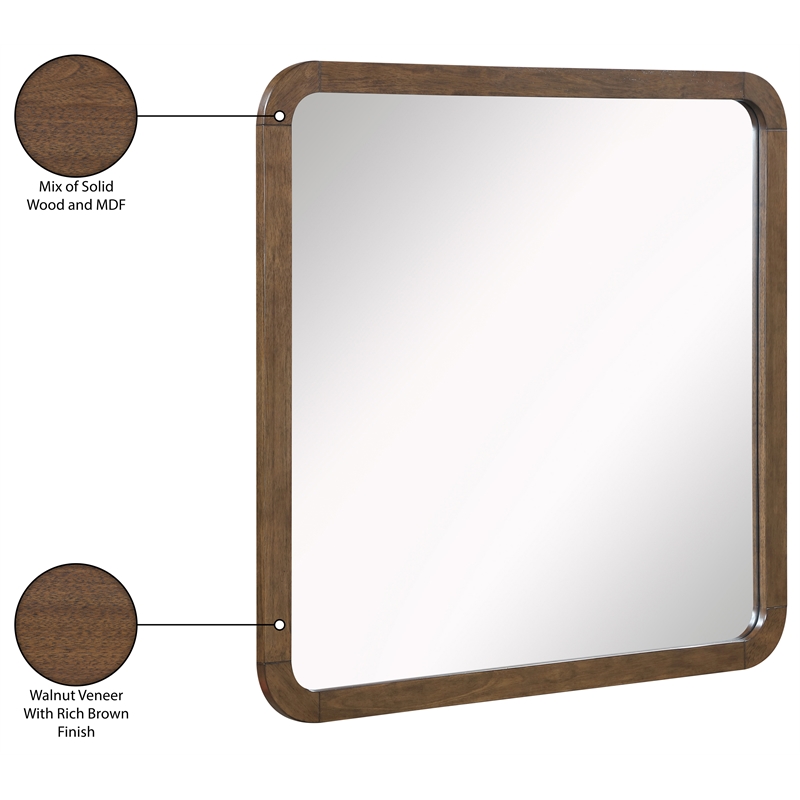 Meridian Furniture Annalise Brown Solid Wood Mirror