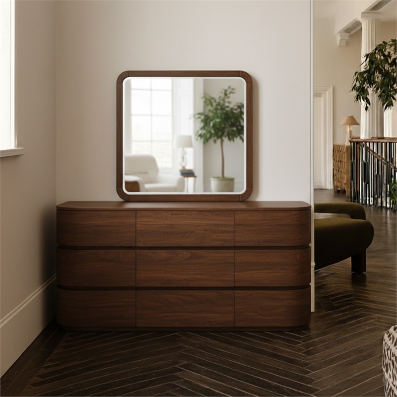 Meridian Furniture Annalise Brown Solid Wood Mirror