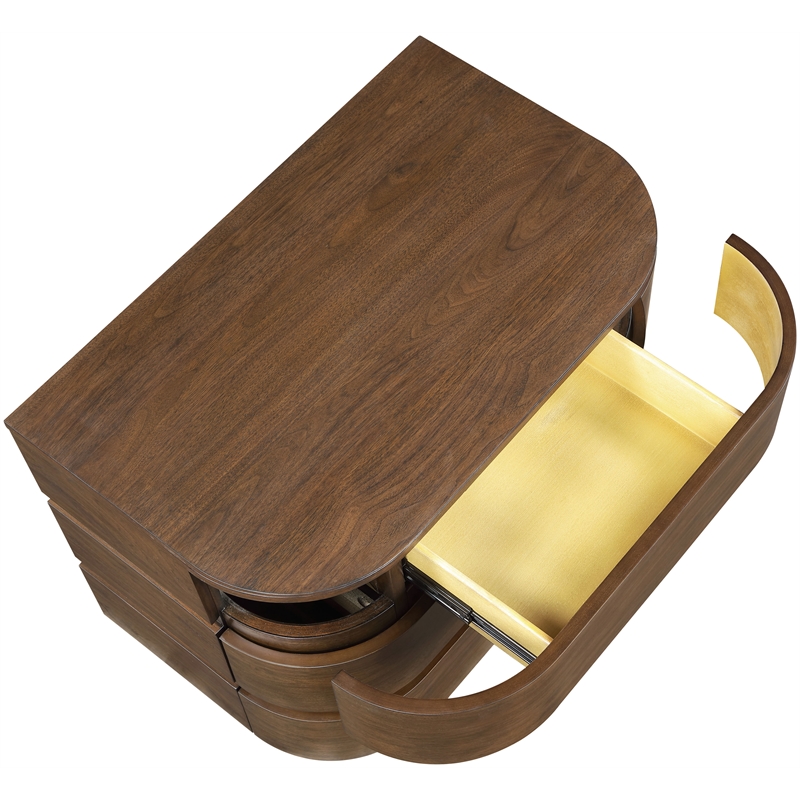 Meridian Furniture Annalise Brown Solid Wood Night Stand