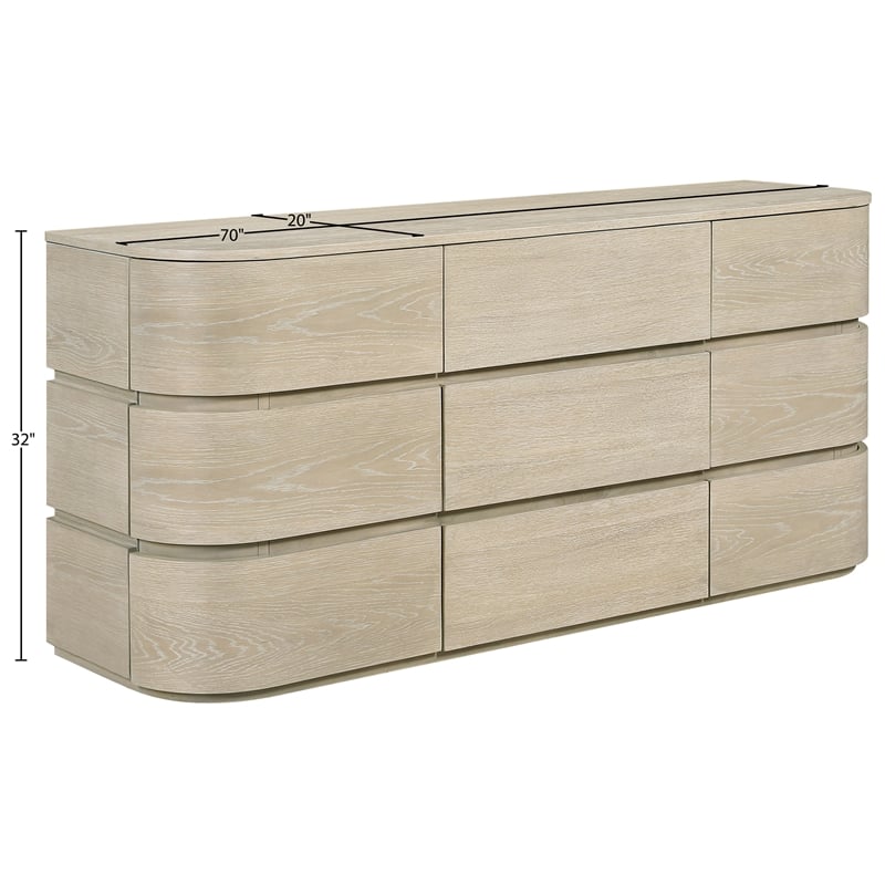 Meridian Furniture Annalise Natural Solid Wood Dresser
