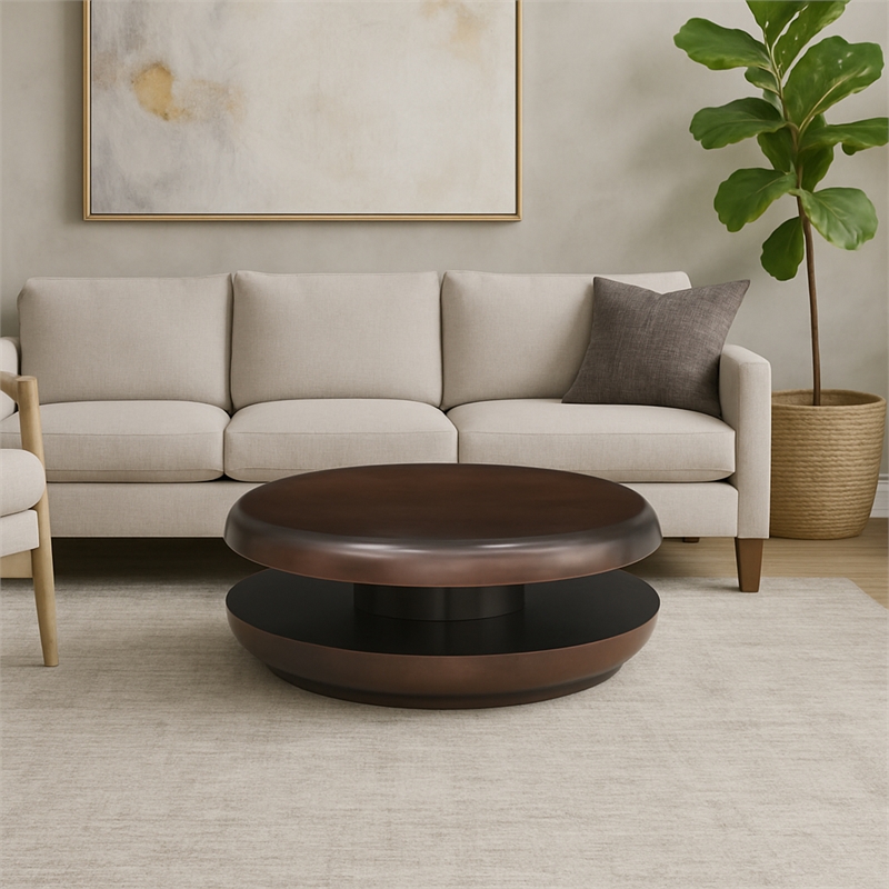 Meridian Furniture Jamison Brown Iron Coffee Table