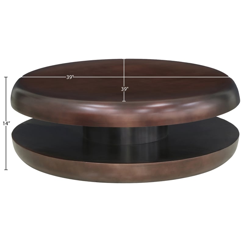 Meridian Furniture Jamison Brown Iron Coffee Table