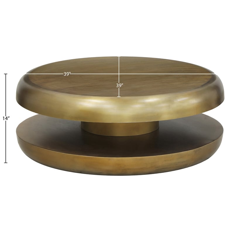 Meridian Furniture Jamison Gold Iron Coffee Table
