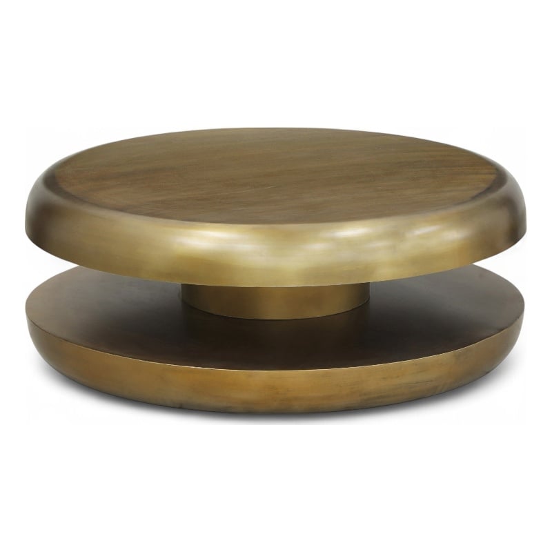 Meridian Furniture Jamison Gold Iron Coffee Table