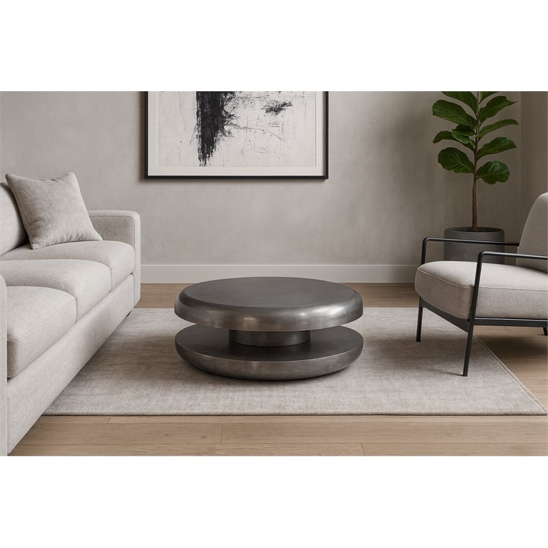 Meridian Furniture Jamison Silver Iron Coffee Table