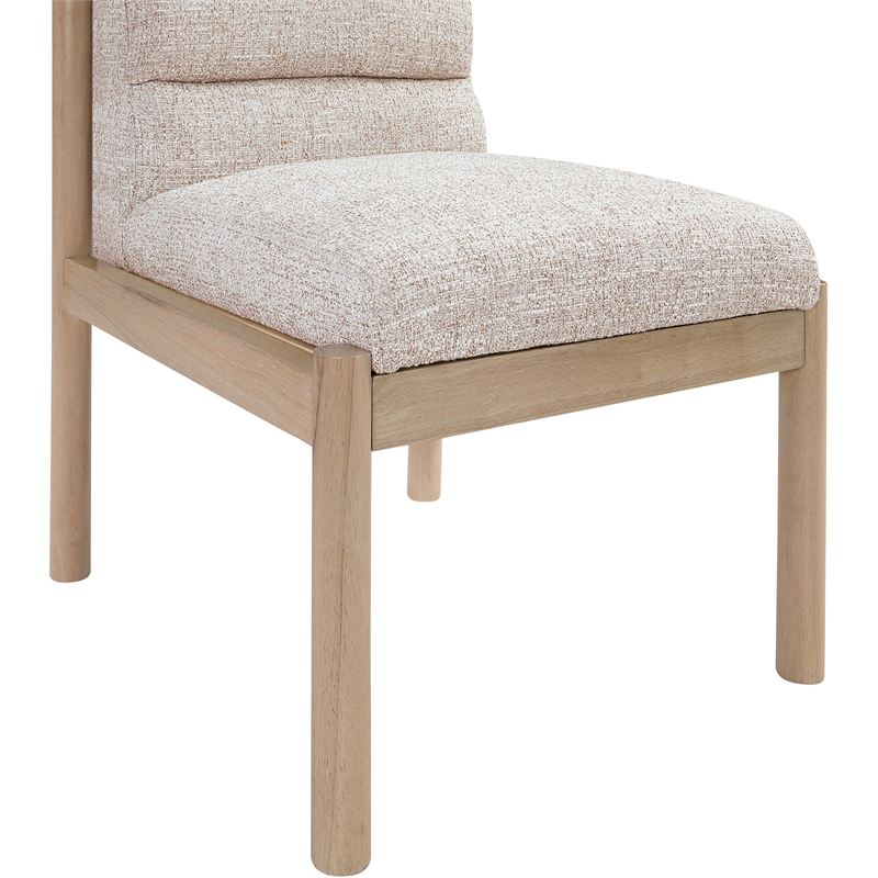 Meridian Furniture Eloura Beige Linen Textured Fabric Dining Chair (Set of 2)