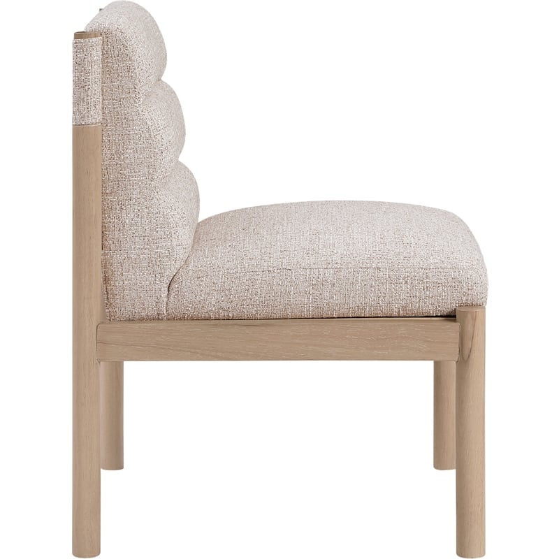 Meridian Furniture Eloura Beige Linen Textured Fabric Dining Chair (Set of 2)