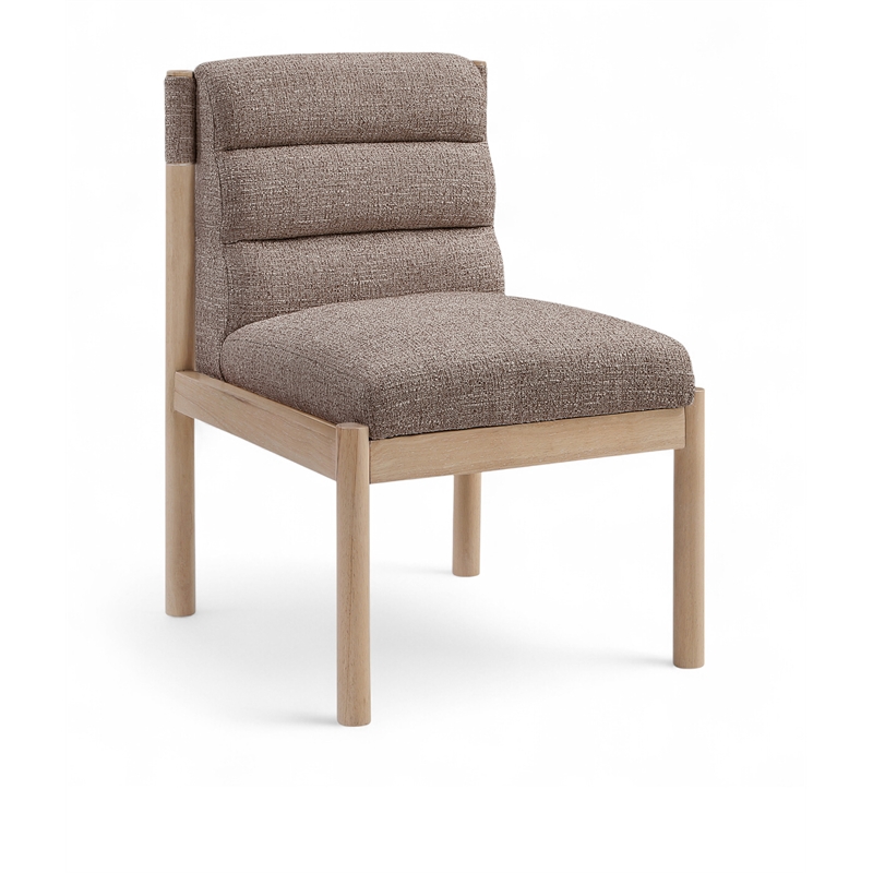 Meridian Furniture Eloura Brown Linen Textured Fabric Dining Chair (Set of 2)