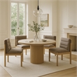 Meridian Furniture Eloura Brown Linen Textured Fabric Dining Chair (Set of 2)
