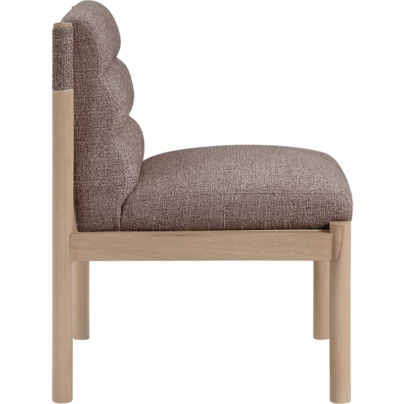 Meridian Furniture Eloura Brown Linen Textured Fabric Dining Chair (Set of 2)