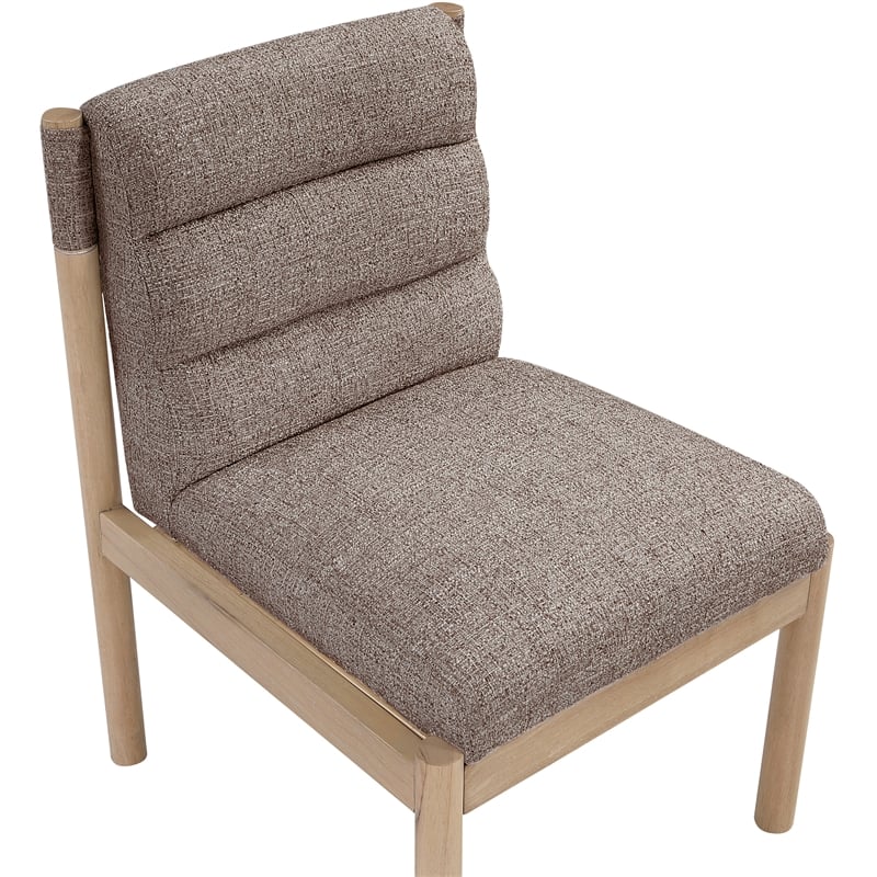 Meridian Furniture Eloura Brown Linen Textured Fabric Dining Chair (Set of 2)