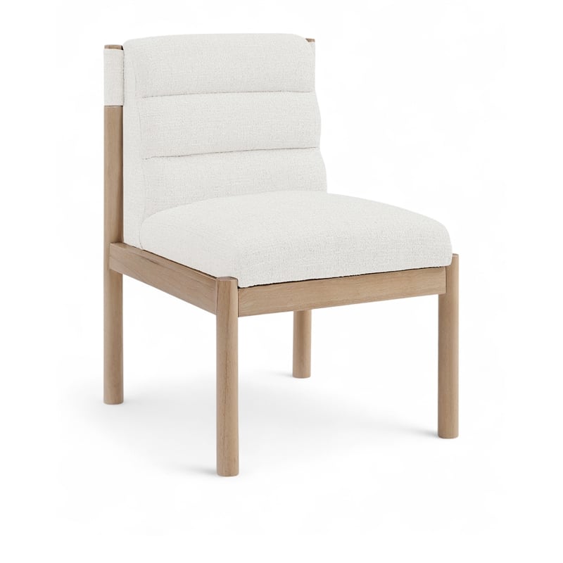 Meridian Furniture Eloura Cream Linen Textured Fabric Dining Chair (Set of 2)