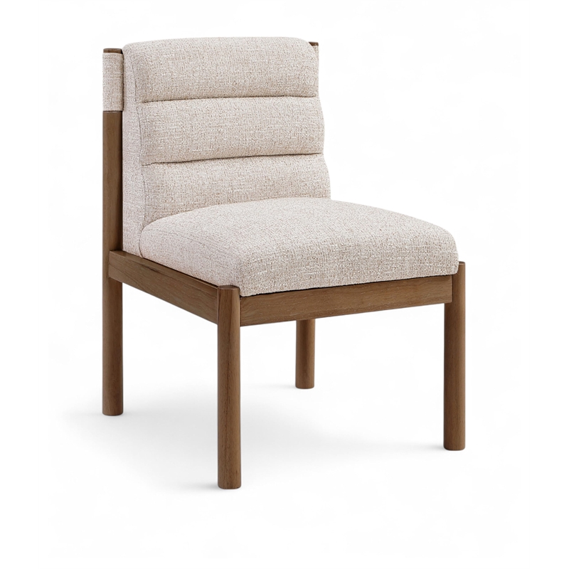 Meridian Furniture Eloura Beige Linen Textured Fabric Dining Chair (Set of 2)