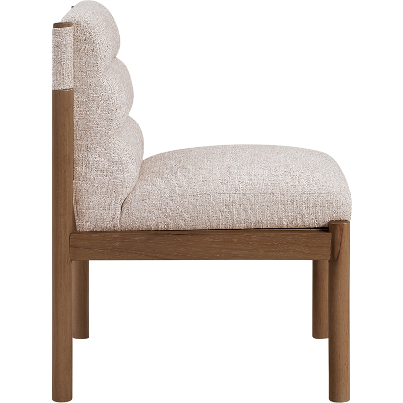 Meridian Furniture Eloura Beige Linen Textured Fabric Dining Chair (Set of 2)