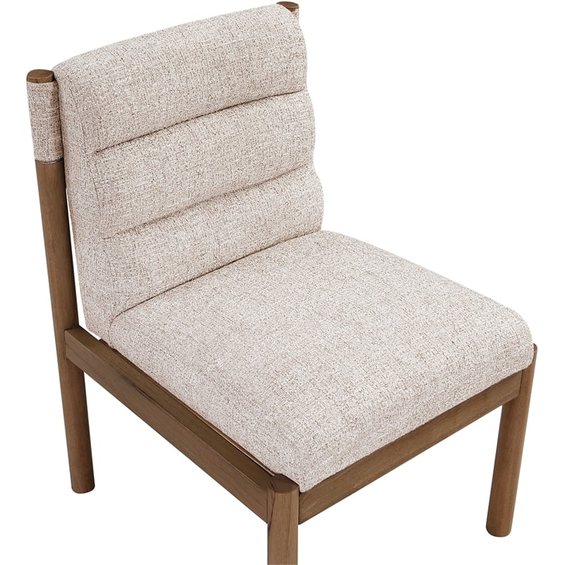 Meridian Furniture Eloura Beige Linen Textured Fabric Dining Chair (Set of 2)
