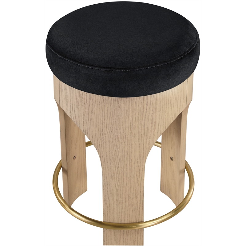 Meridian Furniture Bocceli Black Velvet Upholstered Counter Stool