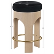Meridian Furniture Bocceli Black Velvet Upholstered Counter Stool