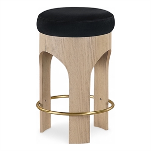 Meridian Furniture Bocceli Black Velvet Upholstered Counter Stool