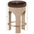 Meridian Furniture Bocceli Brown Velvet Upholstered Counter Stool