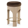 Meridian Furniture Bocceli Brown Velvet Upholstered Counter Stool