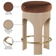 Meridian Furniture Bocceli Cognac Velvet Upholstered Counter Stool