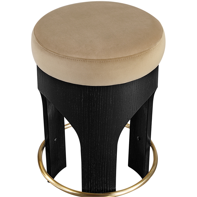 Meridian Furniture Bocceli Black Velvet Upholstered Counter Stool