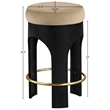 Meridian Furniture Bocceli Black Velvet Upholstered Counter Stool