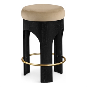 Meridian Furniture Bocceli Black Velvet Upholstered Counter Stool
