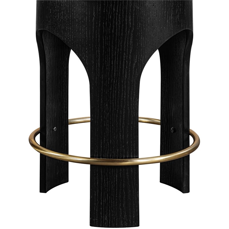 Meridian Furniture Bocceli Black Velvet Upholstered Counter Stool