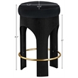 Meridian Furniture Bocceli Black Velvet Upholstered Counter Stool