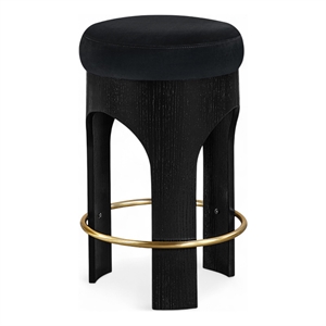 Meridian Furniture Bocceli Black Velvet Upholstered Counter Stool