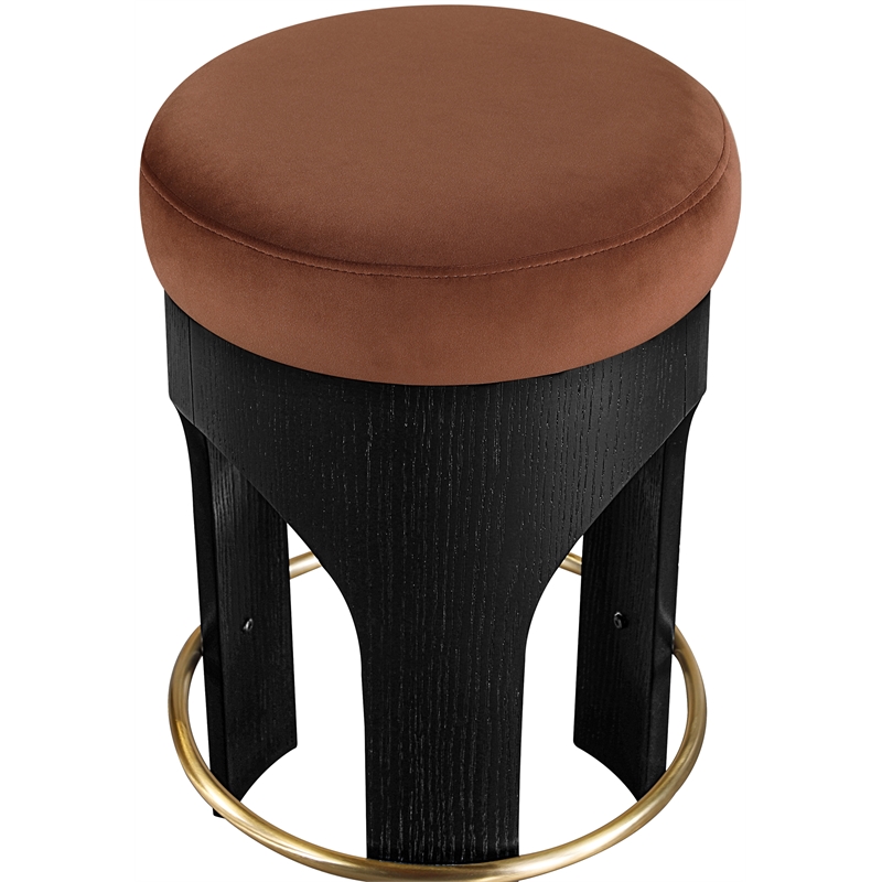 Meridian Furniture Bocceli Black Velvet Upholstered Counter Stool