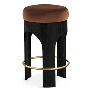 Meridian Furniture Bocceli Black Velvet Upholstered Counter Stool