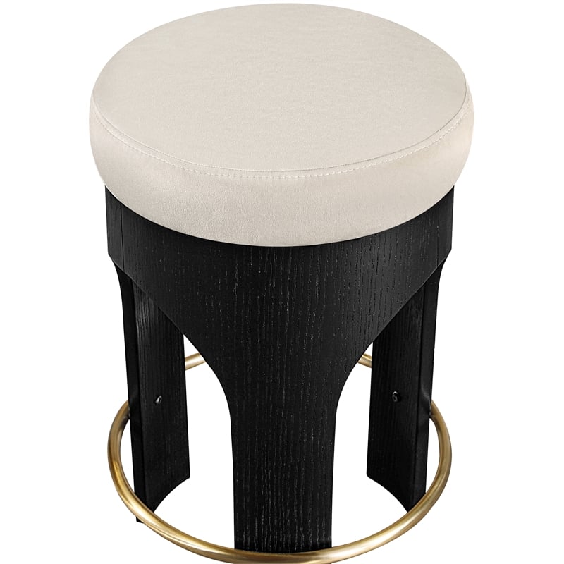 Meridian Furniture Bocceli Black Velvet Upholstered Counter Stool