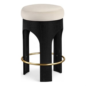 Meridian Furniture Bocceli Black Velvet Upholstered Counter Stool