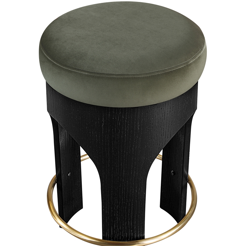 Meridian Furniture Bocceli Black Velvet Upholstered Counter Stool