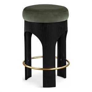 Meridian Furniture Bocceli Black Velvet Upholstered Counter Stool