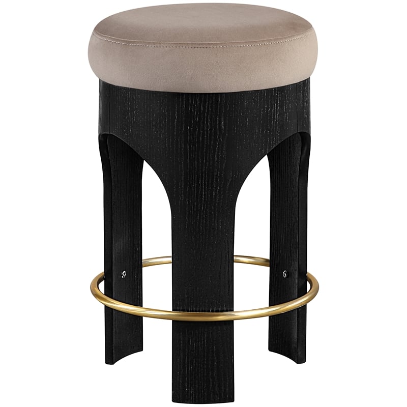 Meridian Furniture Bocceli Black Velvet Upholstered Counter Stool