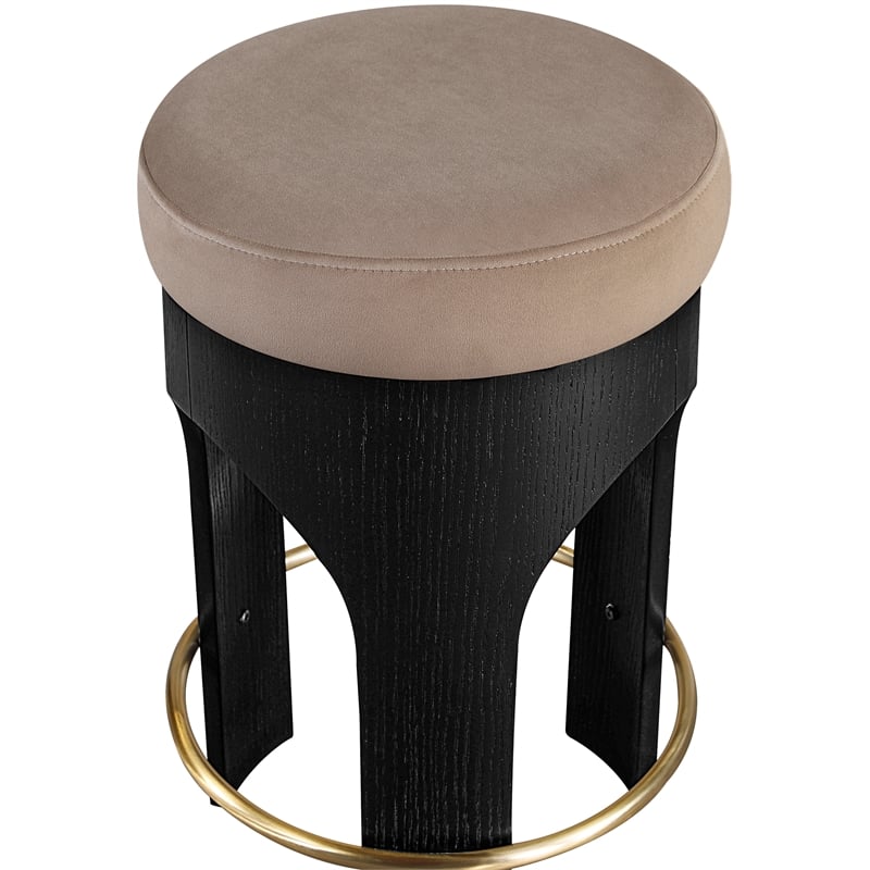 Meridian Furniture Bocceli Black Velvet Upholstered Counter Stool