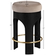 Meridian Furniture Bocceli Black Velvet Upholstered Counter Stool