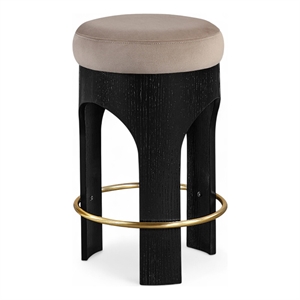 Meridian Furniture Bocceli Black Velvet Upholstered Counter Stool