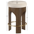 Meridian Furniture Bocceli Cream Velvet Upholstered Counter Stool