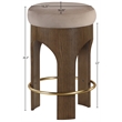Meridian Furniture Bocceli Taupe Velvet Upholstered Counter Stool