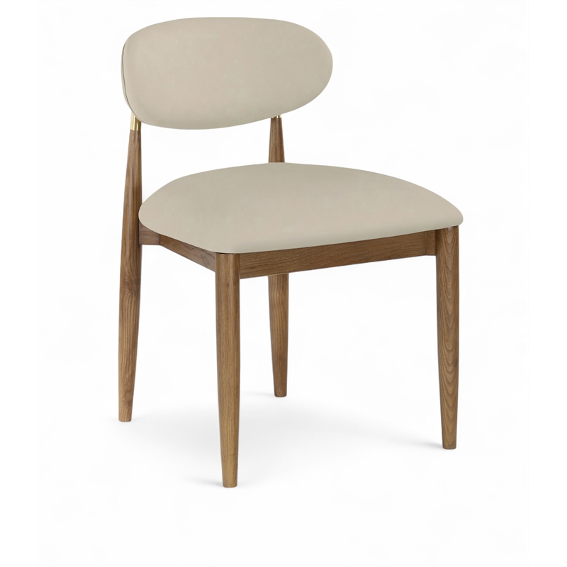 Meridian Furniture Riccio Beige Vegan Leather Dining Side Chair (Set of 2)