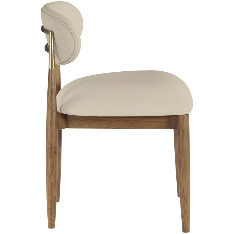 Meridian Furniture Riccio Beige Vegan Leather Dining Side Chair (Set of 2)