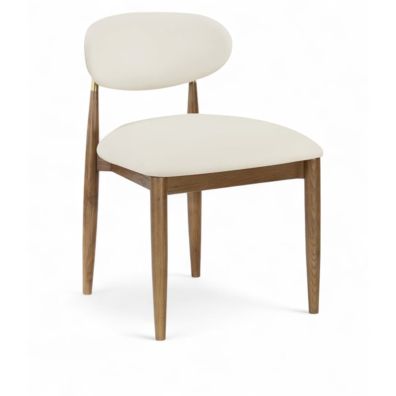 Meridian Furniture Riccio Cream Vegan Leather Dining Side Chair (Set of 2)
