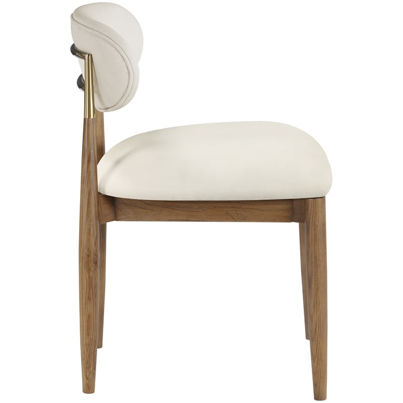 Meridian Furniture Riccio Cream Vegan Leather Dining Side Chair (Set of 2)