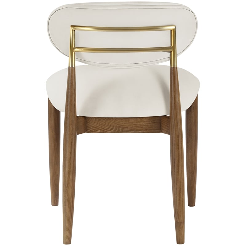 Meridian Furniture Riccio Cream Vegan Leather Dining Side Chair (Set of 2)