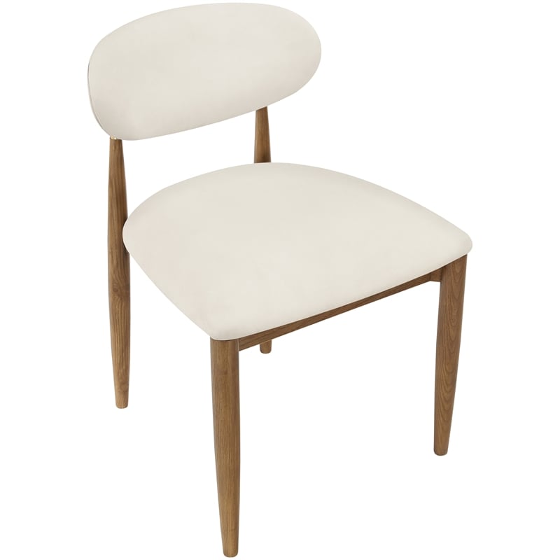 Meridian Furniture Riccio Cream Vegan Leather Dining Side Chair (Set of 2)